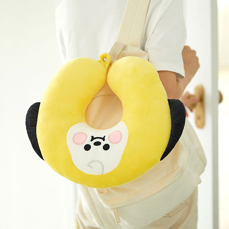 Bulletproof Youth Group Cartoon Baby U-Shaped Pillow Cute Plush Doll Lunch Break Travel Car BTS Cervical Pillow