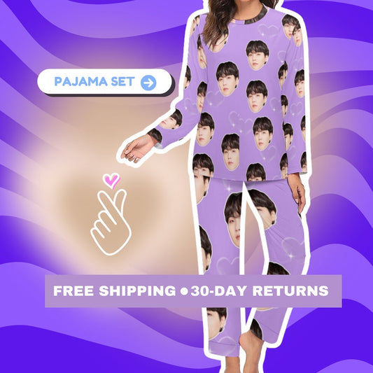 Unique BTS Pajama Set Featuring Members' Faces - Perfect for ARMY Fans!, Bts Merch, for Jin, Suga, J-Hope, RM, Jimin, V, and Jungkook